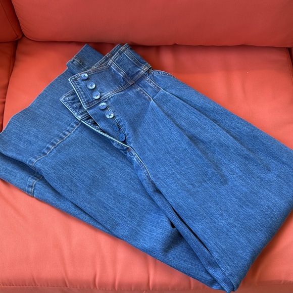 Ulla Johnson Wide Leg Denim Jeans - Picture 4 of 7